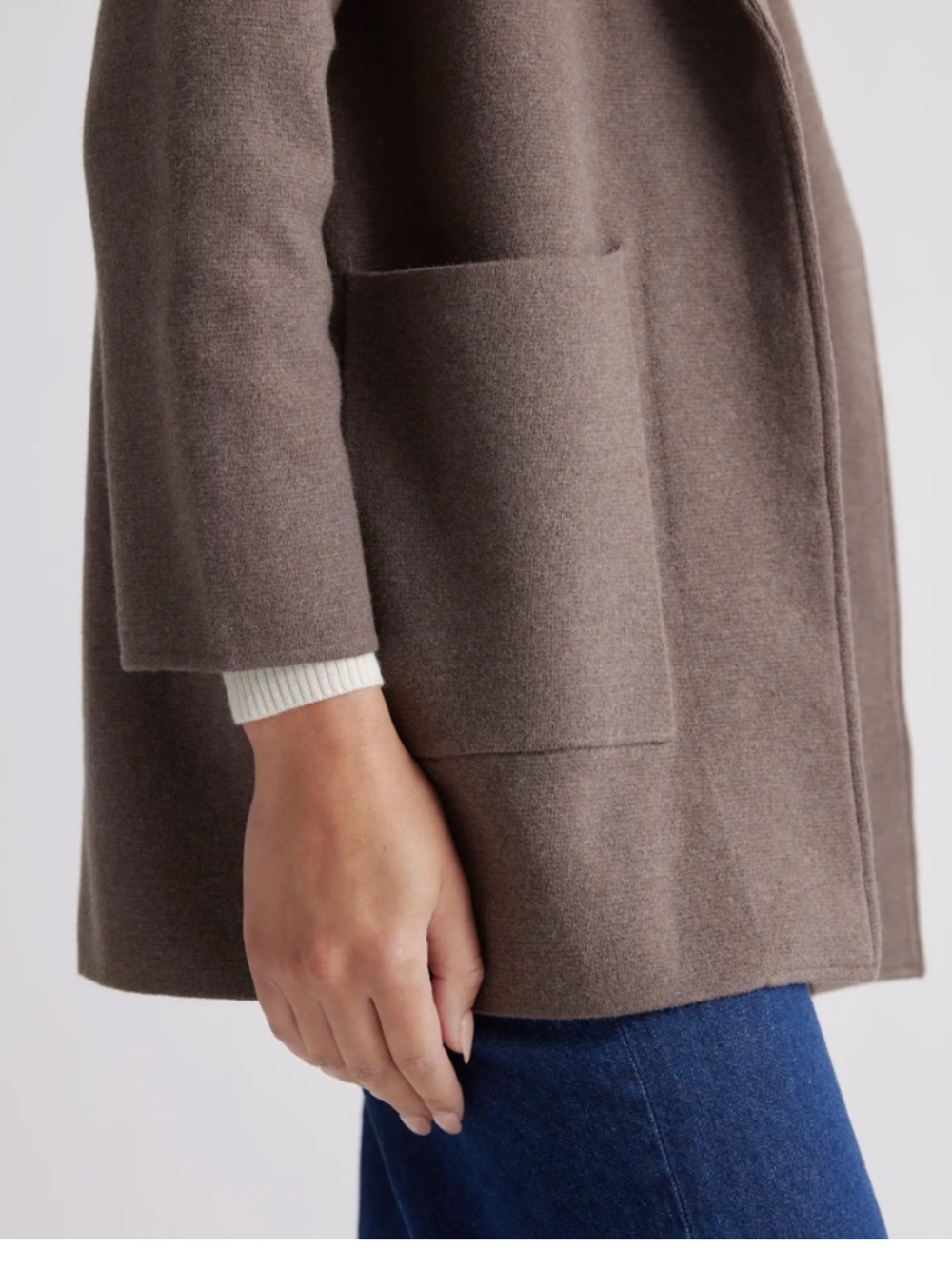 QUINCE 100% Organic Cotton Business Casual Knit Blazer Heather Brown Size M - Picture 3 of 9